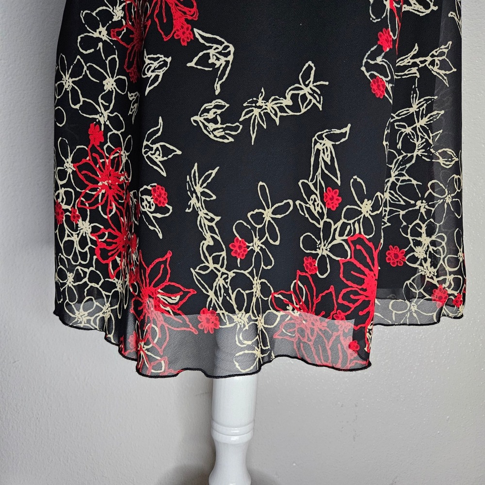 Y2k Floral Ruffle V-Neck Top and Midi Skirt 2 Piece Set - Picture 5 of 6